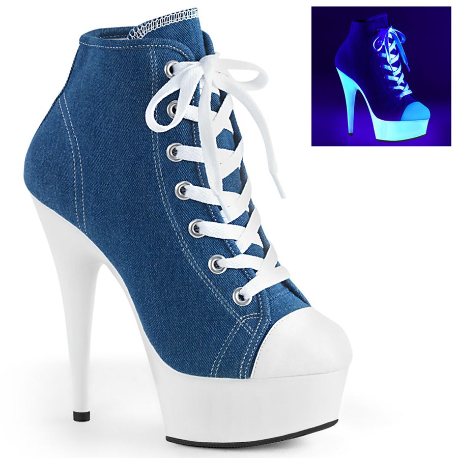 Women's Pleaser Delight-600SK-02 Ankle Boots Blue | 283NJCXHW