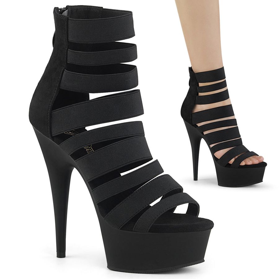 Women's Pleaser Delight-600-17 Heels Black | 024NHOAJV