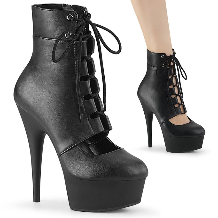 Women's Pleaser Delight-600-21 Ankle Boots Black | 439WIBNVQ