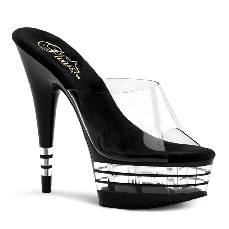 Women's Pleaser Delight-601LN Platform Sandals Black | 478QALESD