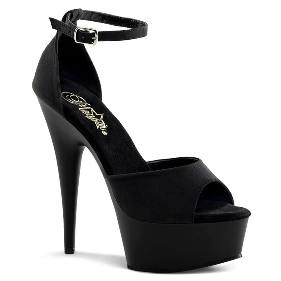 Women's Pleaser Delight-618PS Ankle Strap Sandals Black | 470NWZBHL