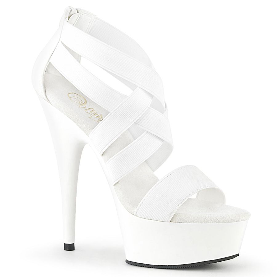 Women's Pleaser Delight-669 Heels White | 015YOMRCW