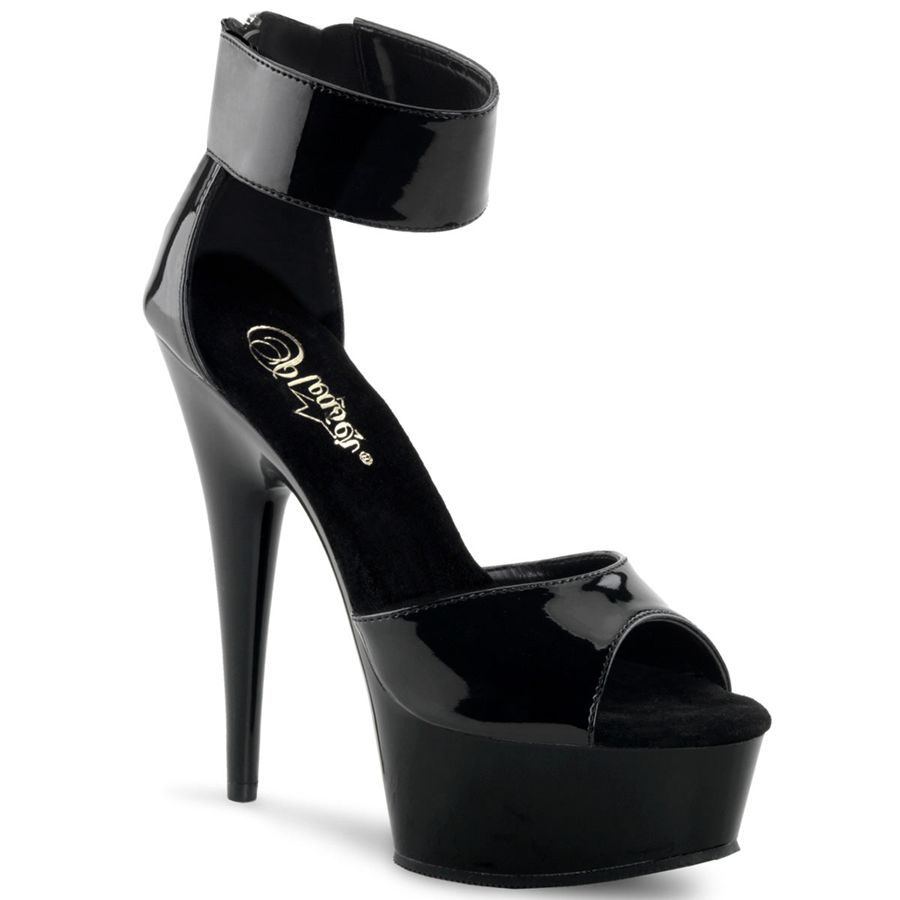 Women's Pleaser Delight-670-3 Heels Black | 468PRVYHB