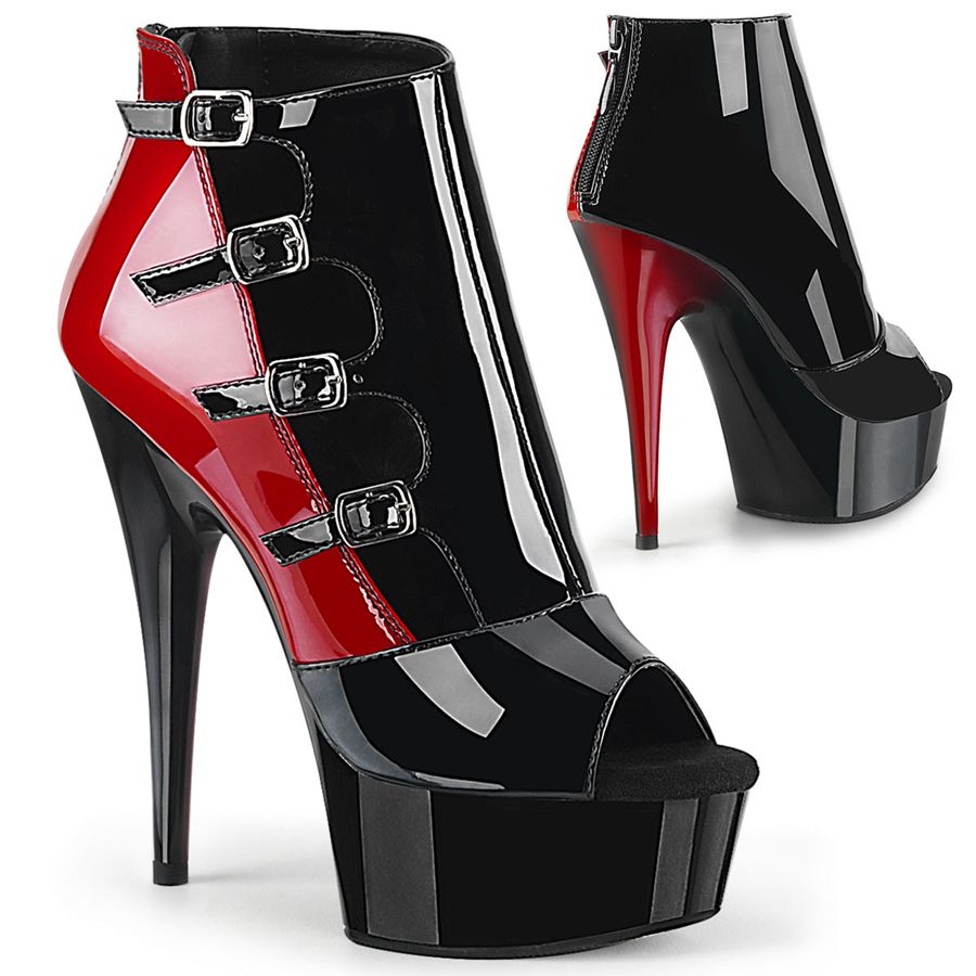 Women's Pleaser Delight-681 Ankle Boots Red Black | 965VORGLU