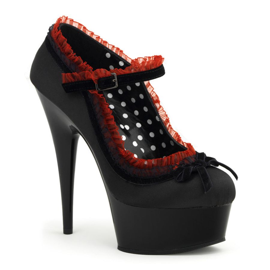 Women's Pleaser Delight-683 Ankle Boots Black Red | 247XWPZCA