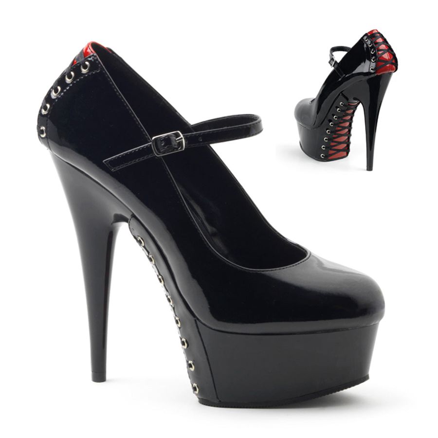 Women's Pleaser Delight-687FH Pumps Black | 092KHPDWG