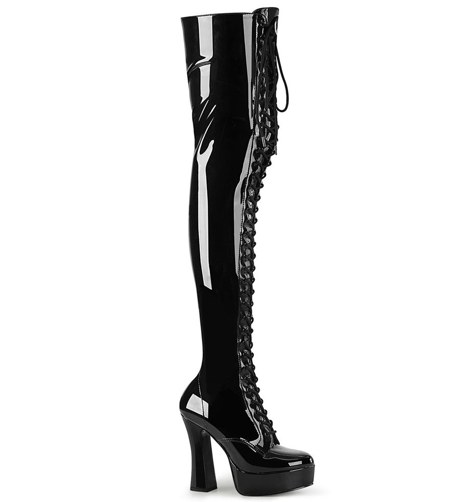 Women's Pleaser Electra-3023 Thigh High Boots Black | 863GBQIJU