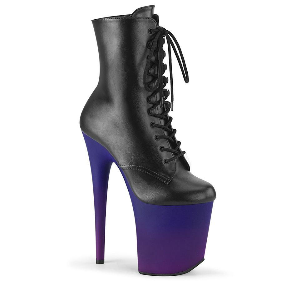 Women's Pleaser Flamingo-1020BP Ankle Boots Black Blue | 386SXLJOZ