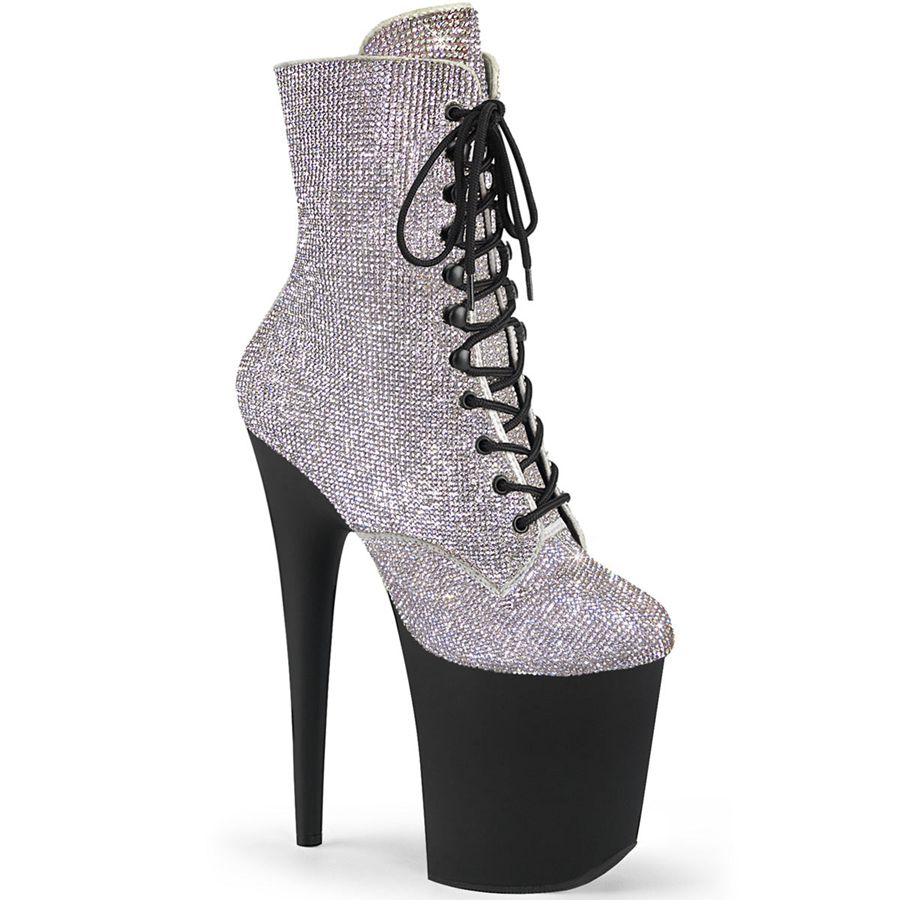 Women's Pleaser Flamingo-1020RS Ankle Boots Silver | 598VKRSXP