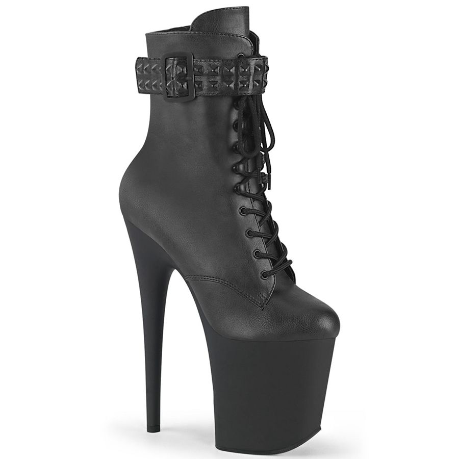 Women's Pleaser Flamingo-1020STR Ankle Boots Black | 891VTFZJS