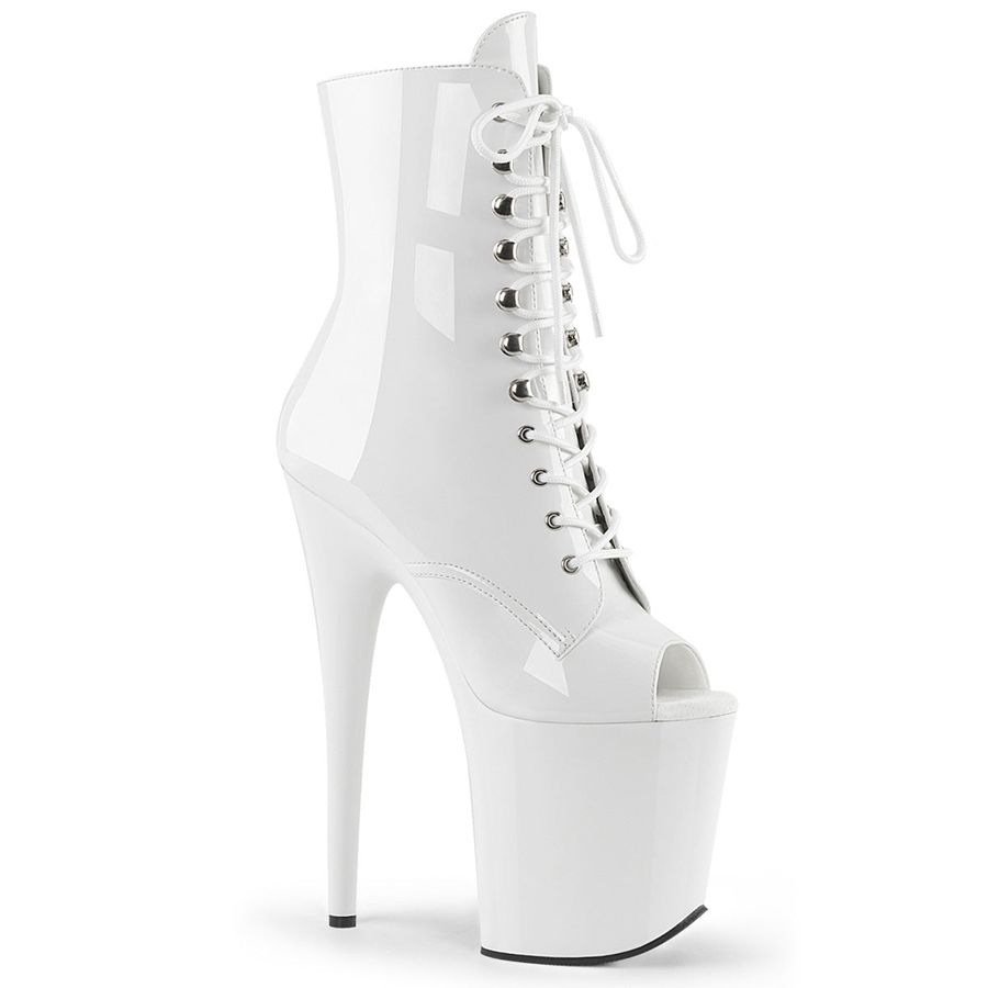 Women's Pleaser Flamingo-1021 Ankle Boots White | 801GCTQAZ