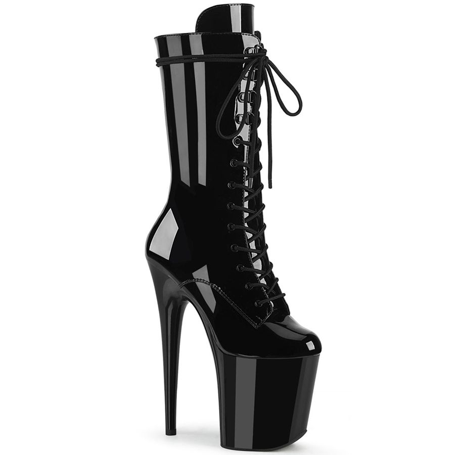 Women's Pleaser Flamingo-1050 Mid-Calf Boots Black | 038IYHKRU