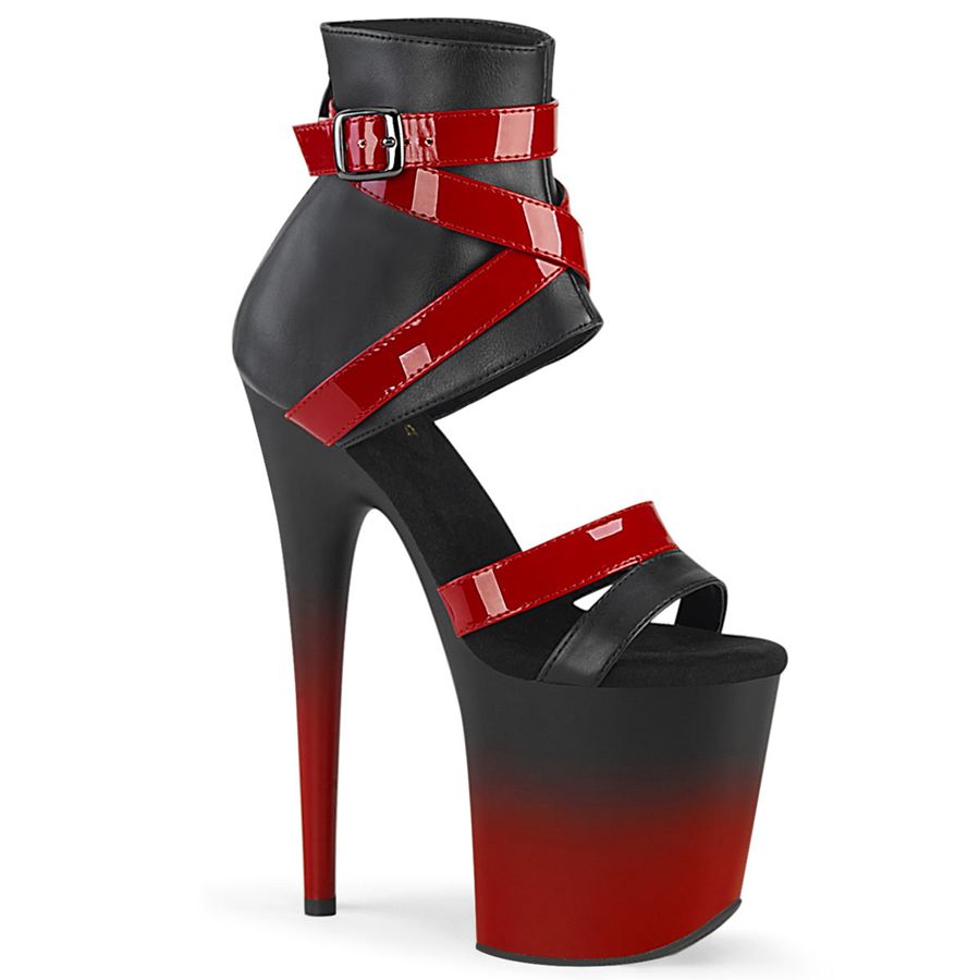 Women's Pleaser Flamingo-800-15 Heels Black Red | 514KIYPWC