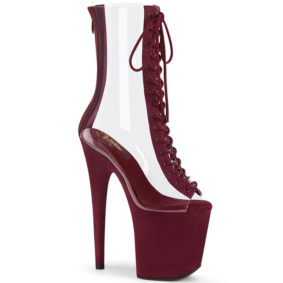 Women's Pleaser Flamingo-800-34FS Ankle Boots Burgundy | 075TJEIDO