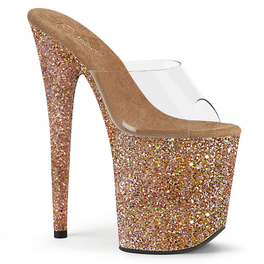 Women's Pleaser Flamingo-801LG Platform Sandals Gold | 538EKJTSQ