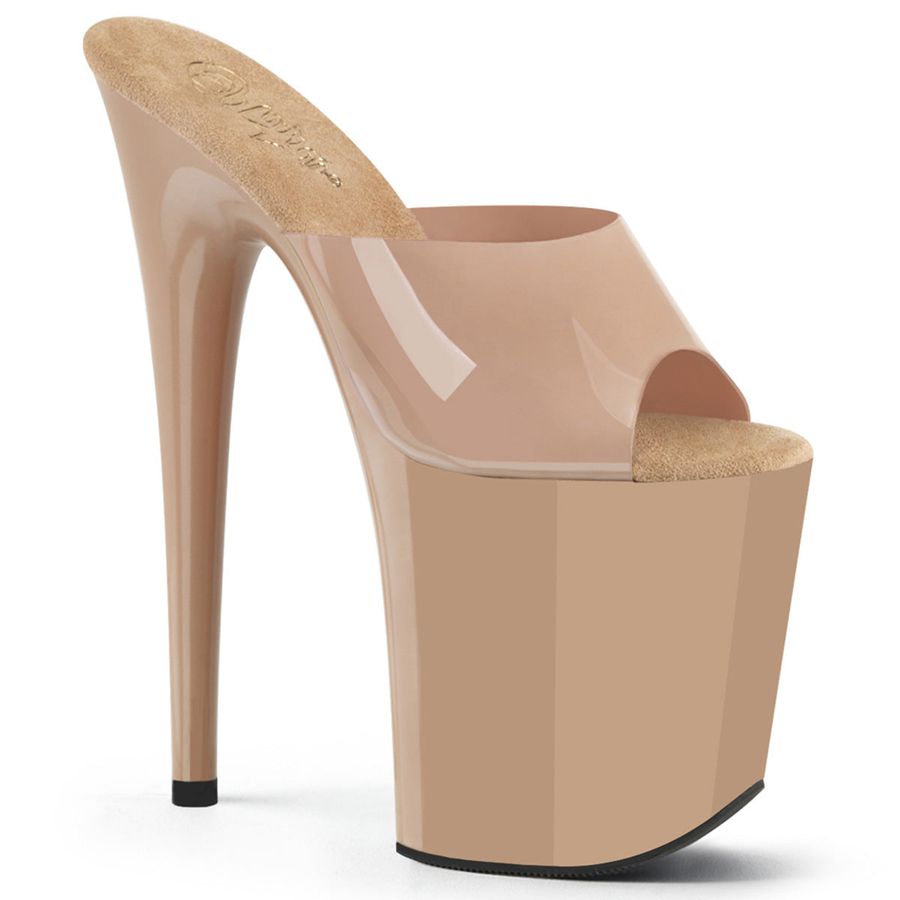 Women's Pleaser Flamingo-801N Platform Sandals Beige | 762QNCDYB