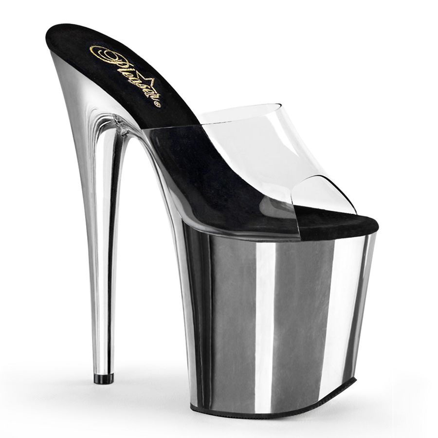 Women's Pleaser Flamingo-801 Platform Sandals Silver | 612CUWOQJ