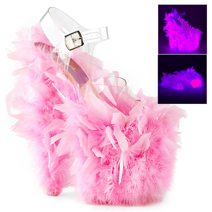 Women's Pleaser Flamingo-808F Ankle Strap Sandals Pink | 502SQZUAT