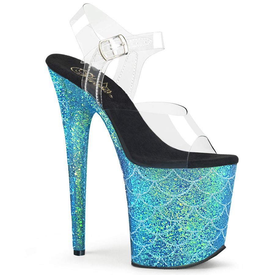 Women's Pleaser Flamingo-808MSLG Ankle Strap Sandals Turquoise | 312ERSUCY