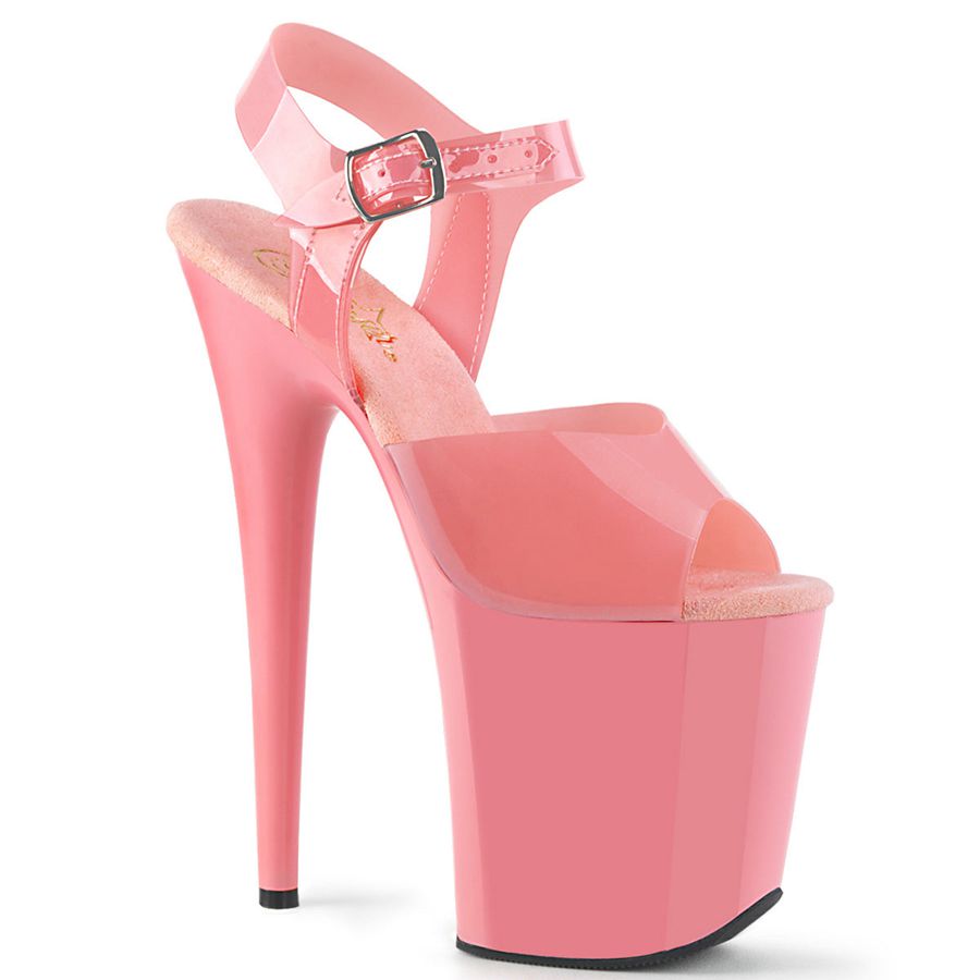 Women's Pleaser Flamingo-808N Ankle Strap Sandals Pink | 123CURHJY