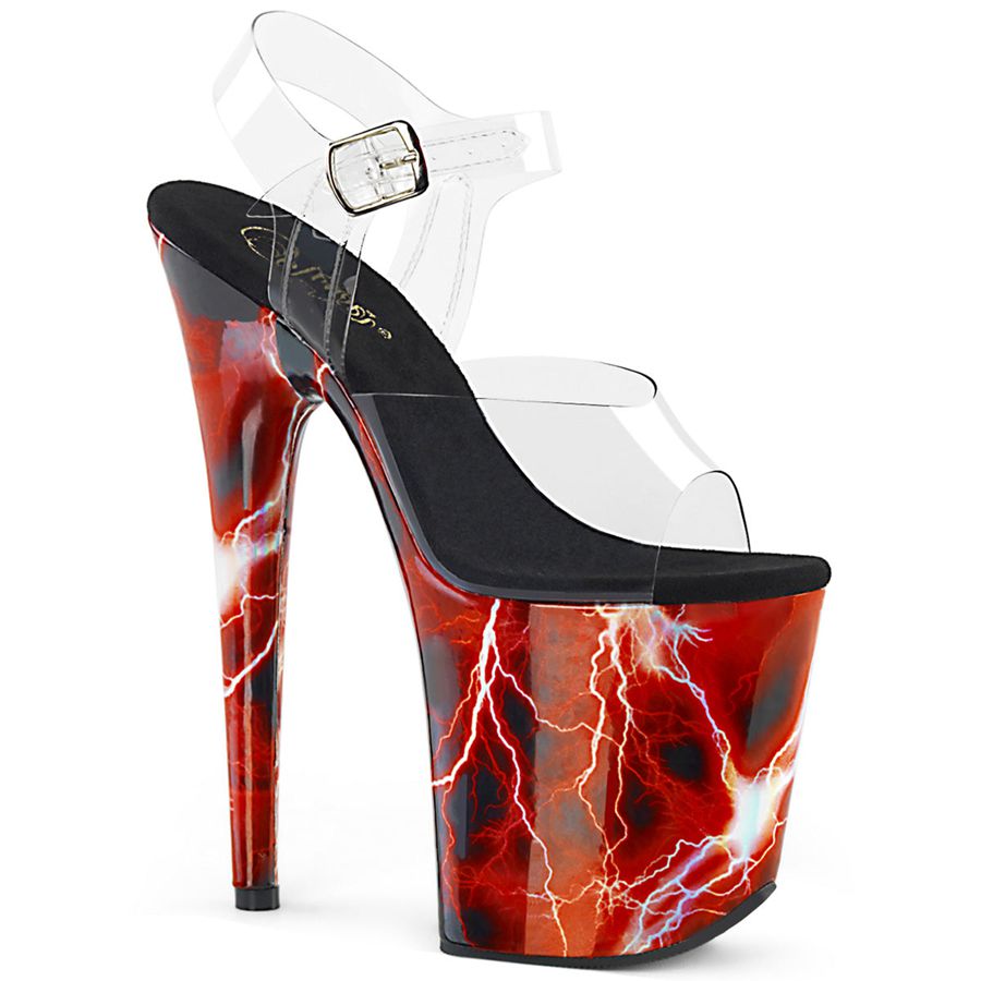 Women's Pleaser Flamingo-808STORM Ankle Strap Sandals Red | 630MPKOGQ