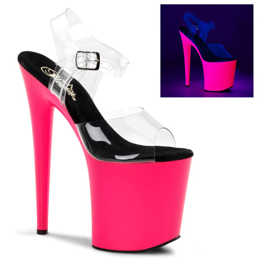 Women's Pleaser Flamingo-808UV Ankle Strap Sandals Pink | 061DEJVMK