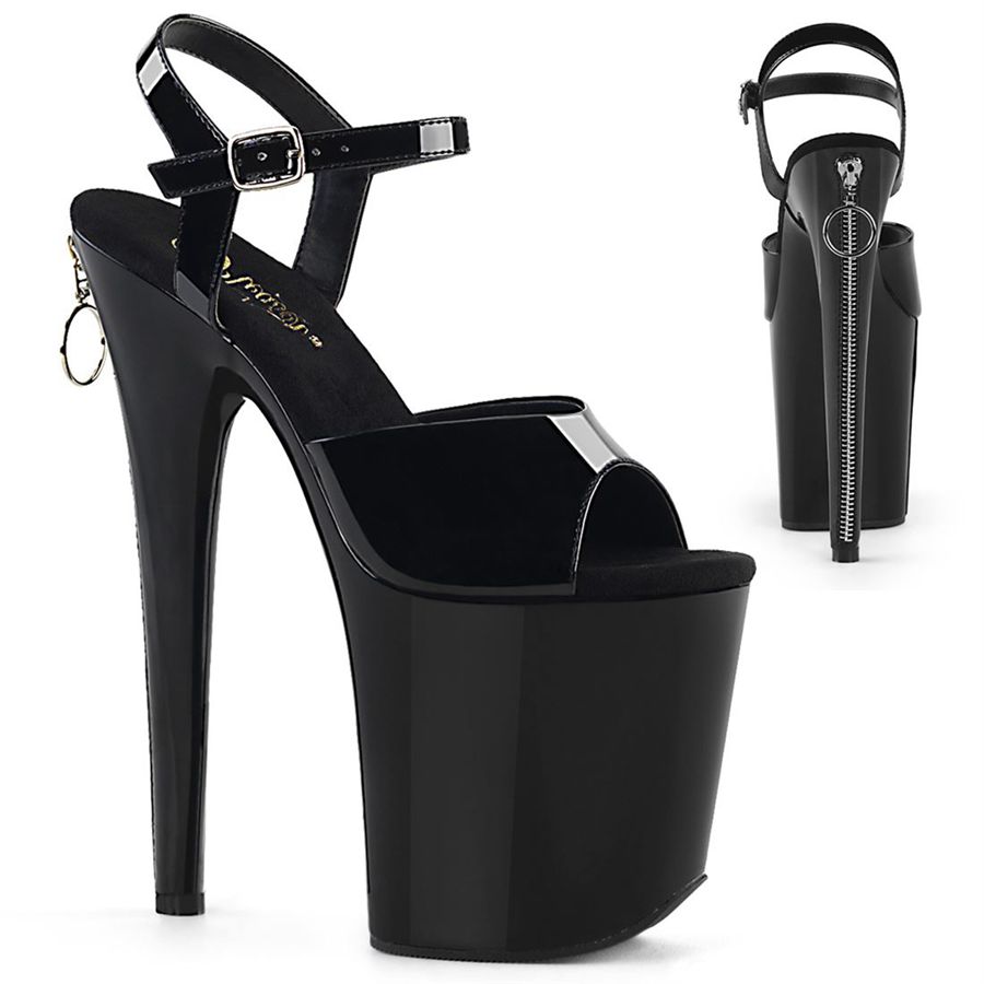 Women's Pleaser Flamingo-809Z Ankle Strap Sandals Black | 281MWBXAP