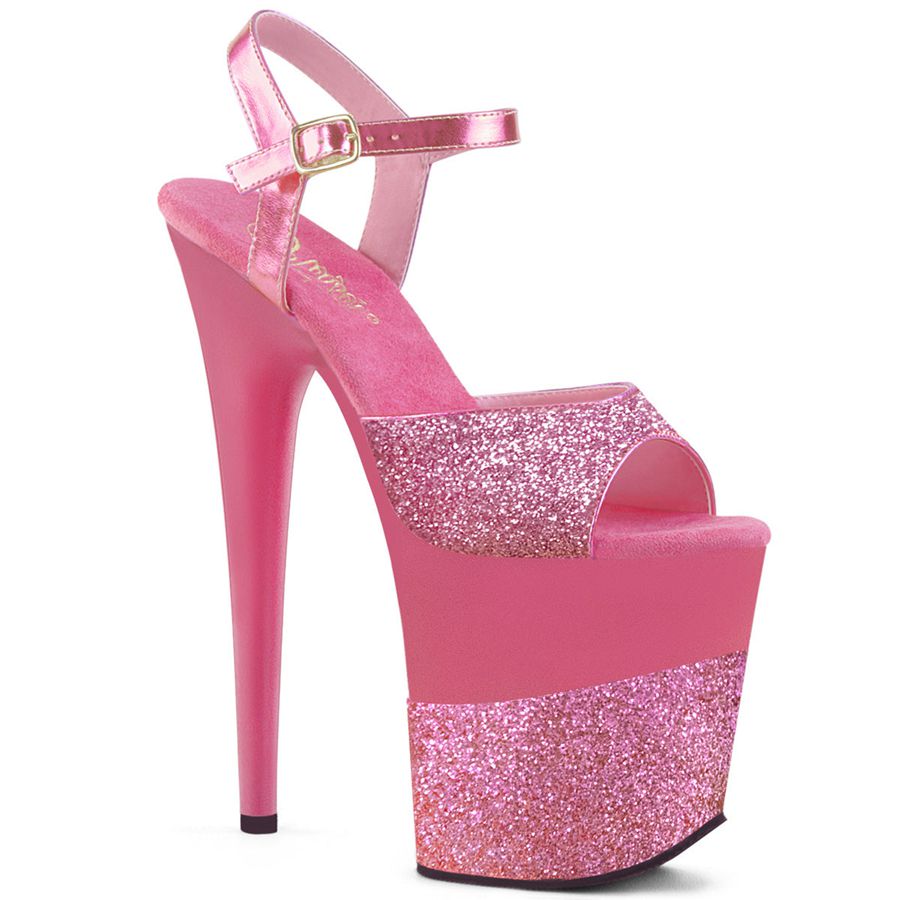 Women's Pleaser Flamingo-809-2G Ankle Strap Sandals Pink | 532WVQTDB