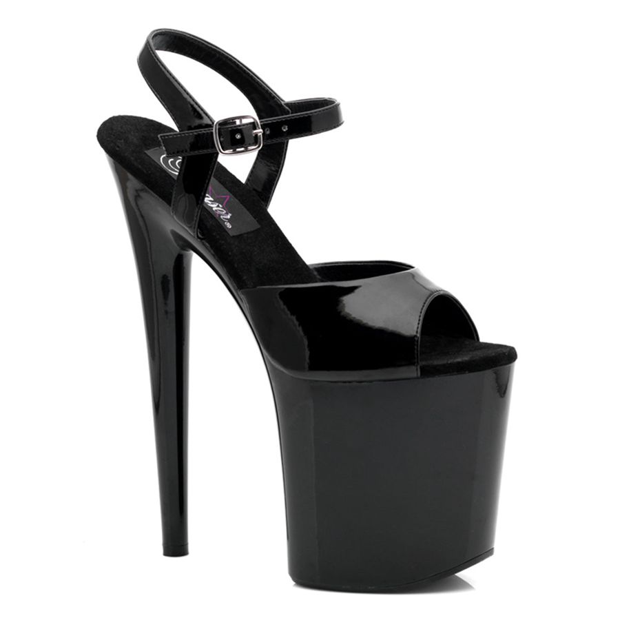 Women's Pleaser Flamingo-809 Ankle Strap Sandals Black | 918RFDPCE