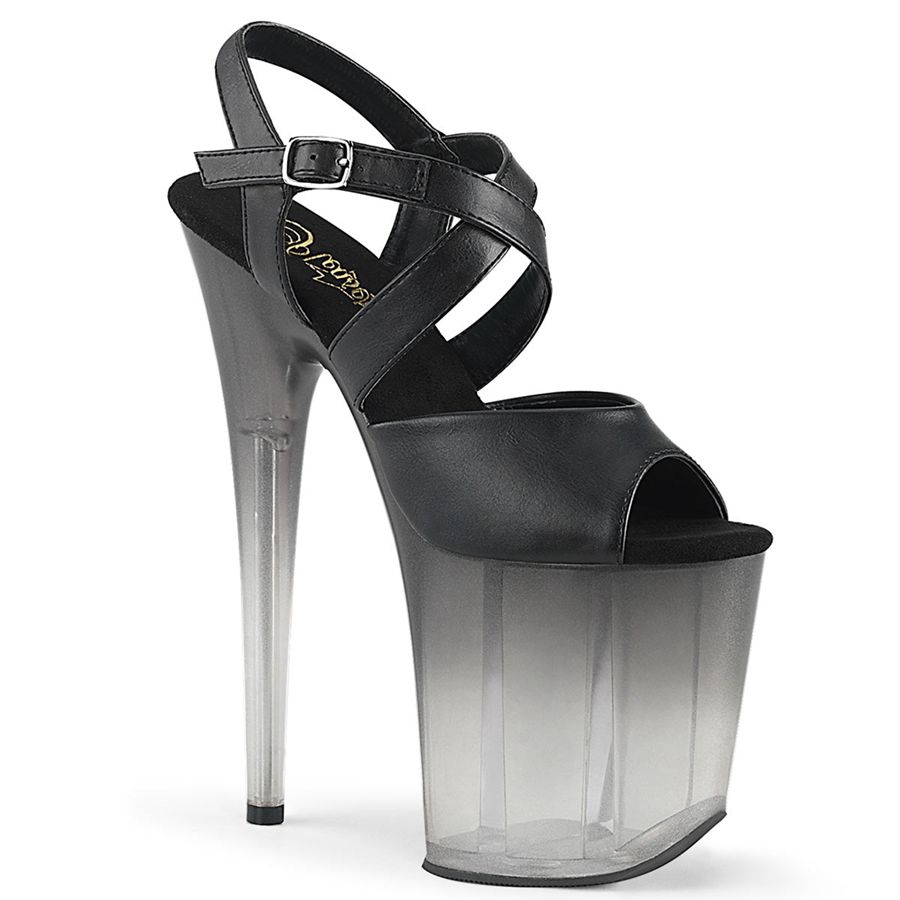 Women's Pleaser Flamingo-822T Ankle Strap Sandals Black | 295MONQEL