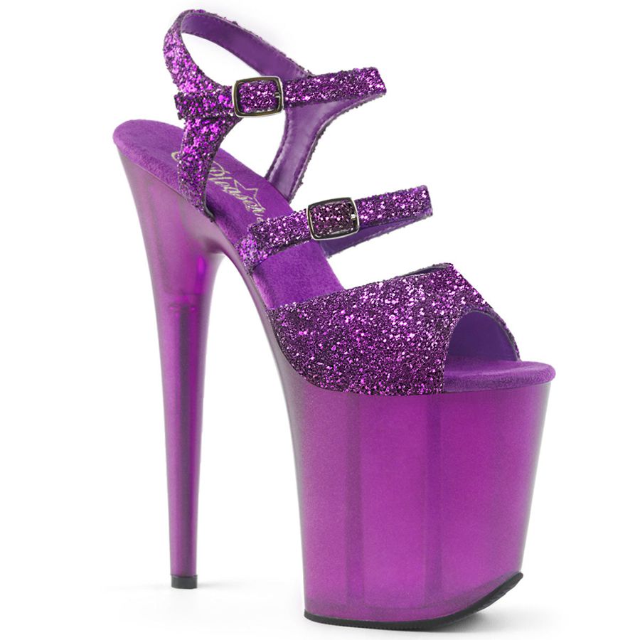 Women's Pleaser Flamingo-874 Ankle Strap Sandals Purple | 529EXFVBK