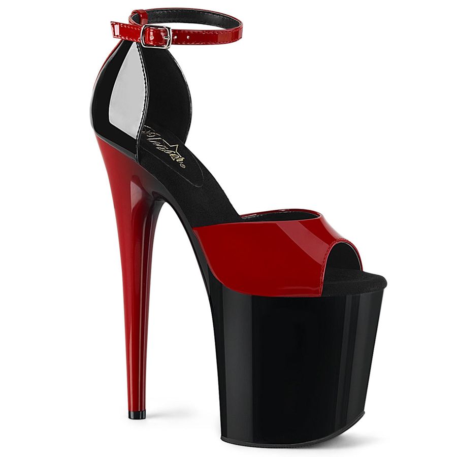 Women's Pleaser Flamingo-889 Heels Black Red | 045VNHFUB