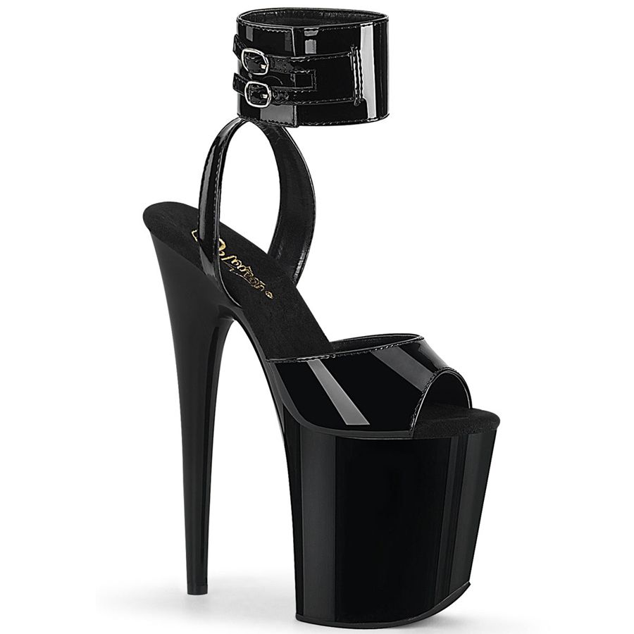 Women's Pleaser Flamingo-891 Ankle Strap Sandals Black | 264HKCXSR