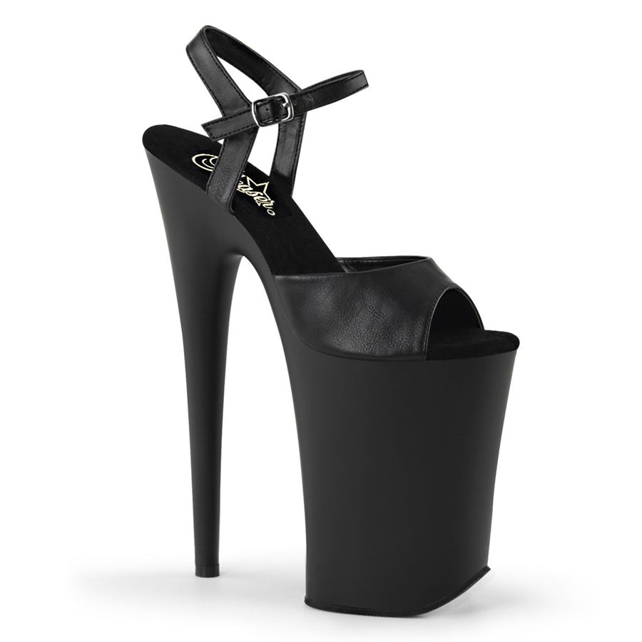 Women's Pleaser Infinity-909 Ankle Strap Sandals Black | 564VKCSUL