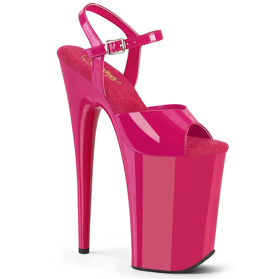 Women's Pleaser Infinity-909 Ankle Strap Sandals Pink | 861WMIQGA