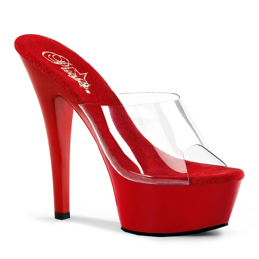 Women's Pleaser Kiss-201 Platform Sandals Red | 502LENVMQ