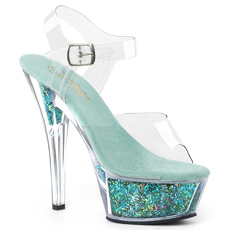 Women's Pleaser Kiss-208GF Ankle Strap Sandals Turquoise | 274HICYBX