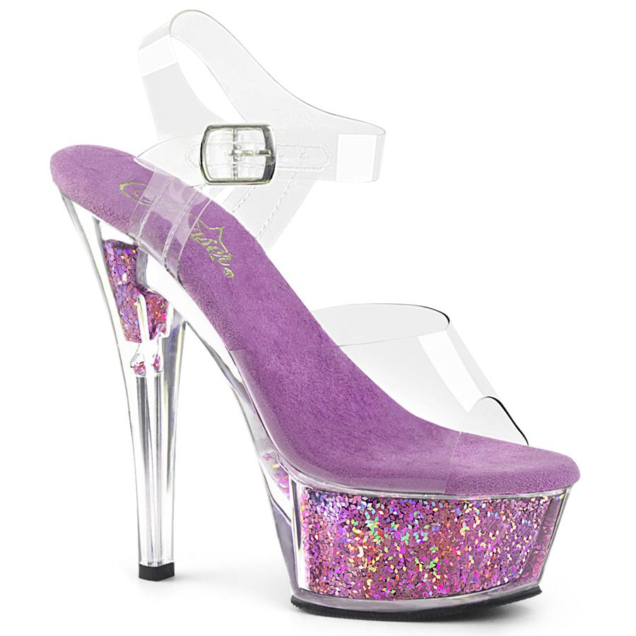 Women's Pleaser Kiss-208GF Ankle Strap Sandals Purple | 430AJYUEV