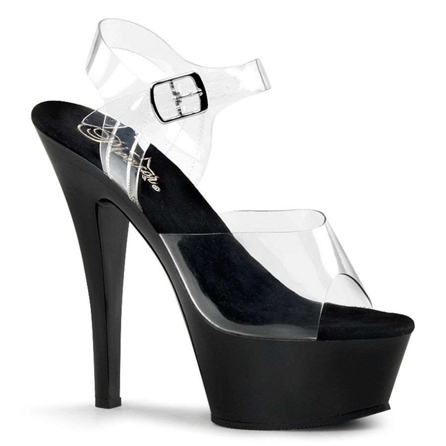 Women's Pleaser Kiss-208 Ankle Strap Sandals Black | 485ONAVYX