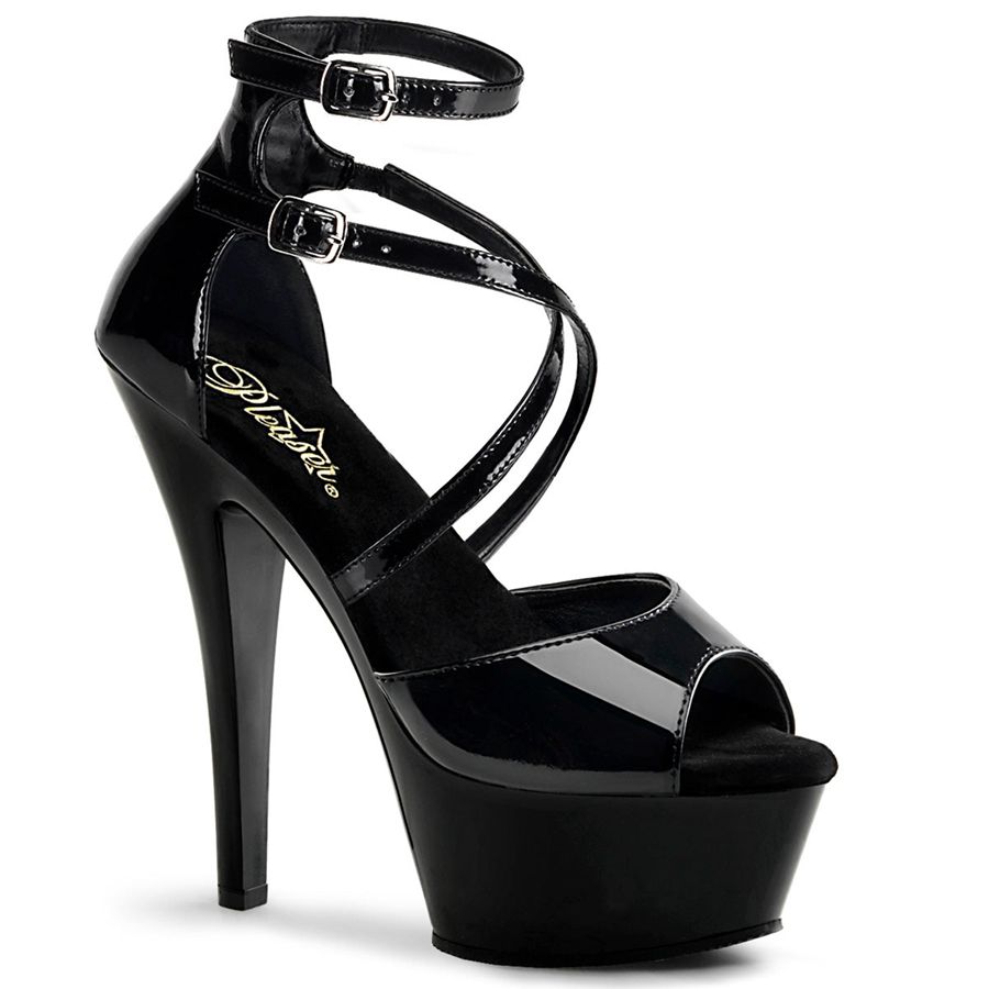 Women's Pleaser Kiss-254 Platform Sandals Black | 890SLUBVY