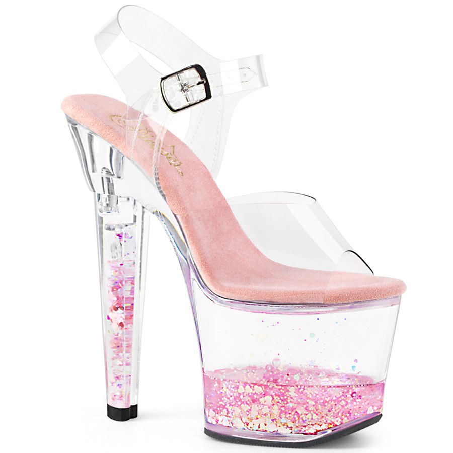 Women's Pleaser Lovesick-708GH Ankle Strap Sandals Pink | 490ZJDKQW