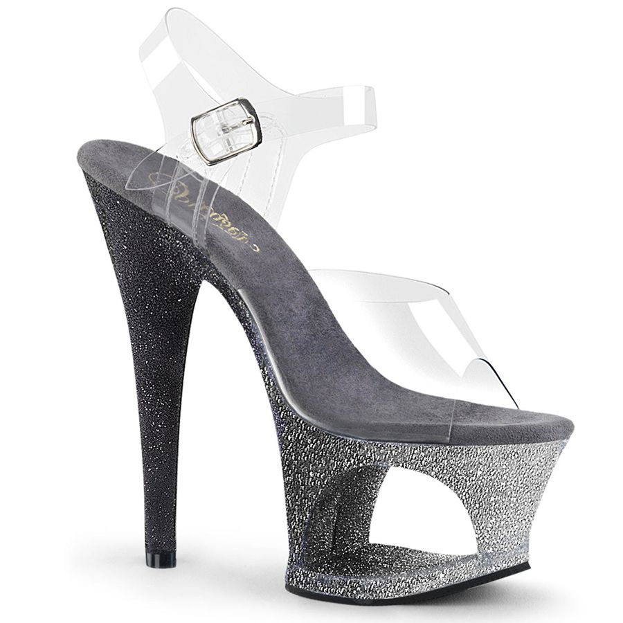 Women's Pleaser Moon-708OMBRE Ankle Strap Sandals Grey | 079LKUGSF