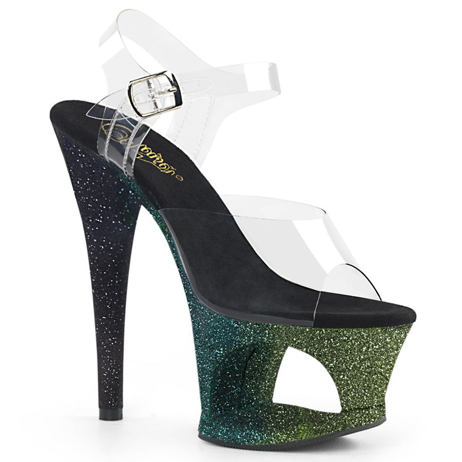 Women's Pleaser Moon-708OMBRE Ankle Strap Sandals Green | 139YTXOGD