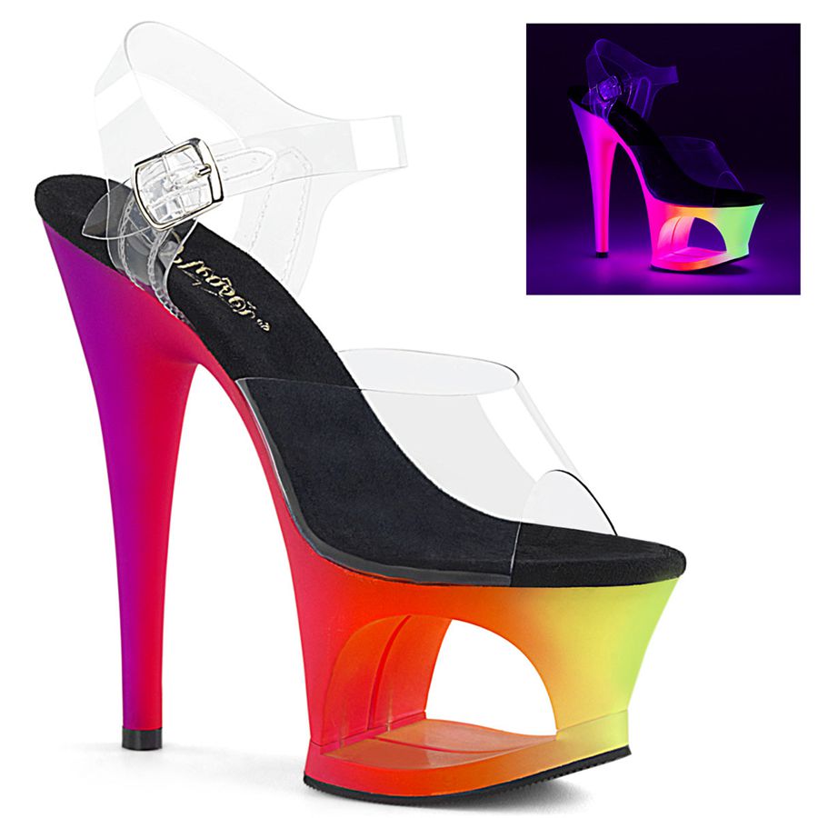 Women's Pleaser Moon-708UV Ankle Strap Sandals Multicolor | 615SAUXIH