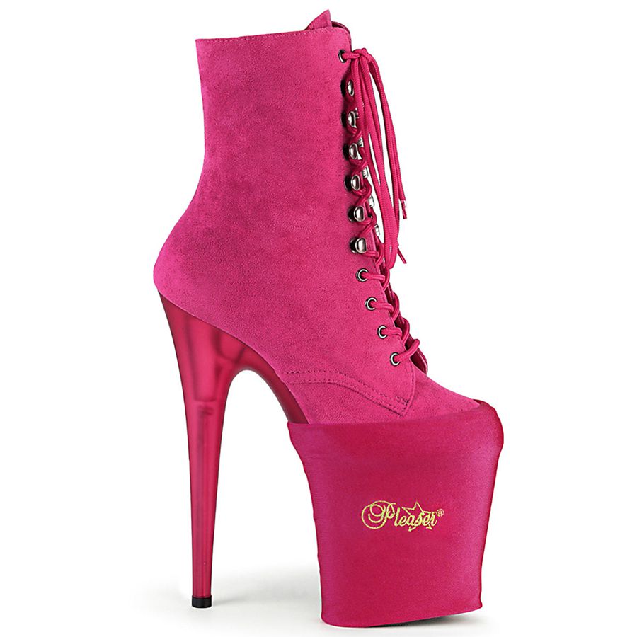 Women's Pleaser Platform Protectors Ankle Boots Pink | 072AGJHKT