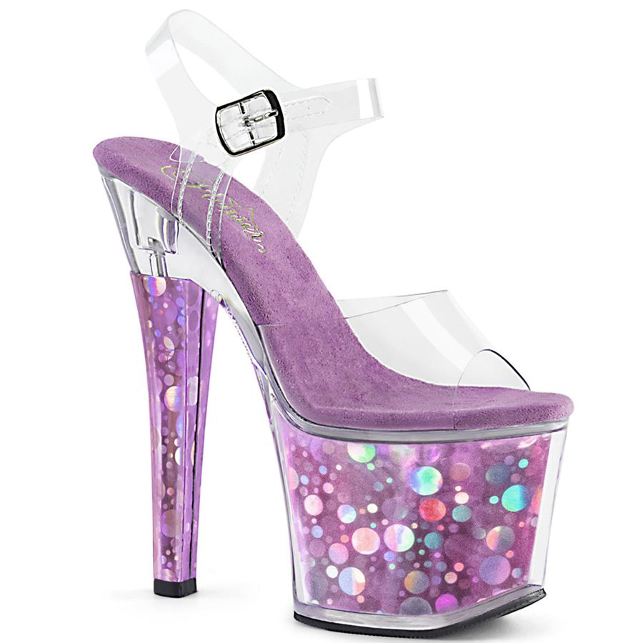 Women's Pleaser Radiant-708BHG Ankle Strap Sandals Purple | 718DKHRVX