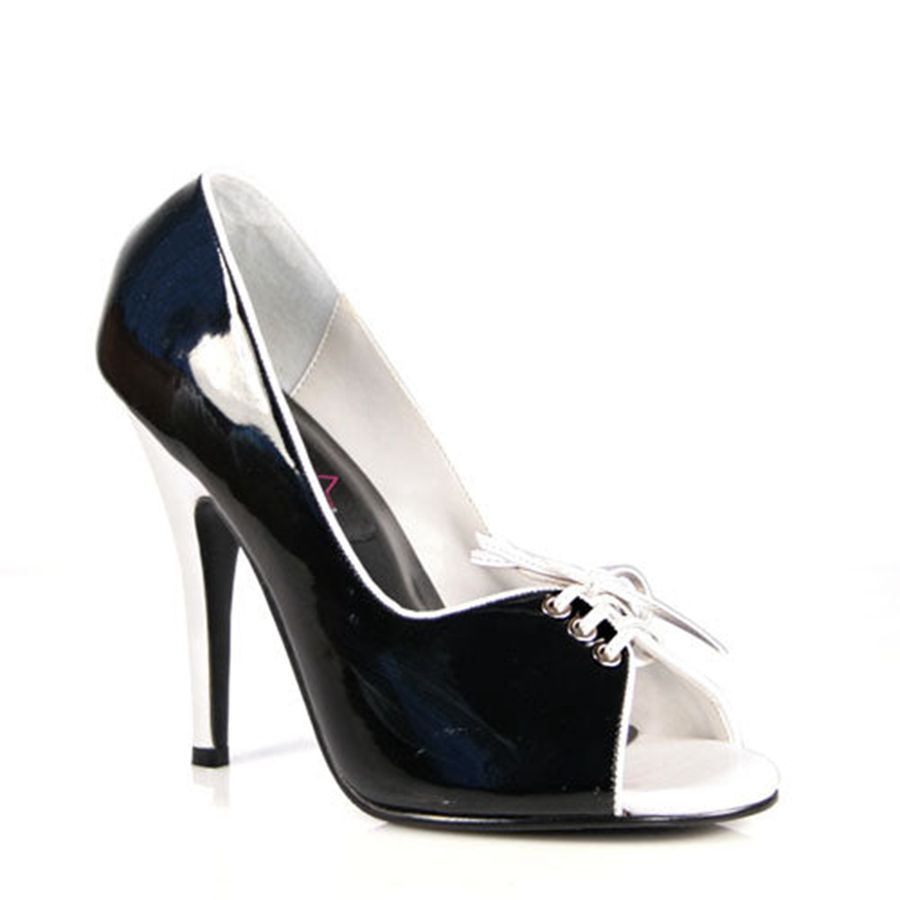 Women's Pleaser Seduce-216 Pumps Black White | 058WEPBZU