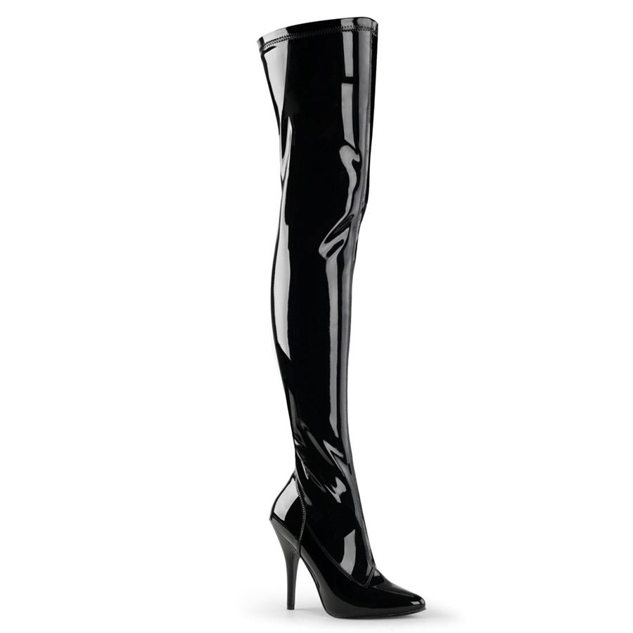 Women's Pleaser Seduce-3000 Thigh High Boots Black | 372TQHUOL