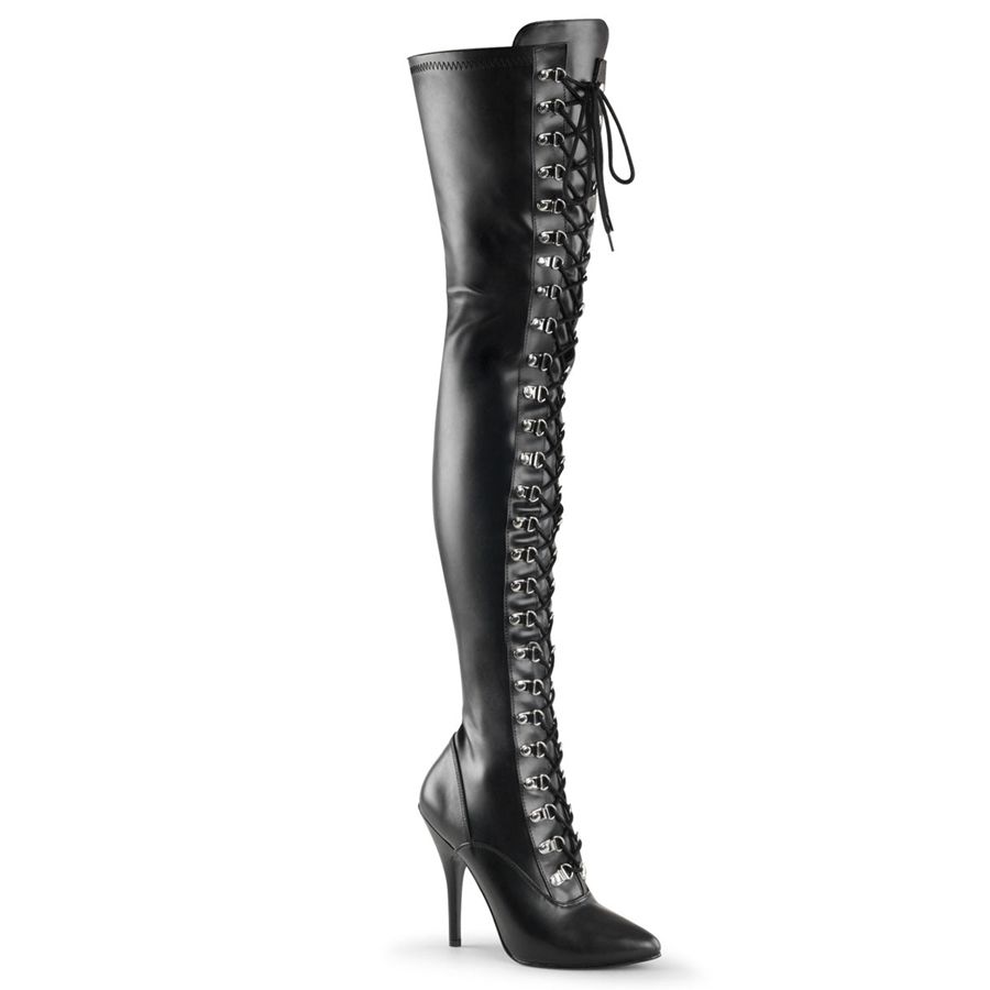 Women's Pleaser Seduce-3024 Thigh High Boots Black | 421TEGJON