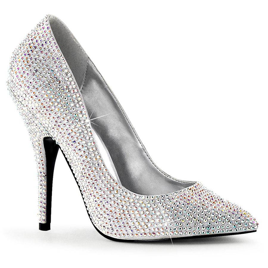 Women's Pleaser Seduce-420RS Pumps Silver | 380WLXKZQ